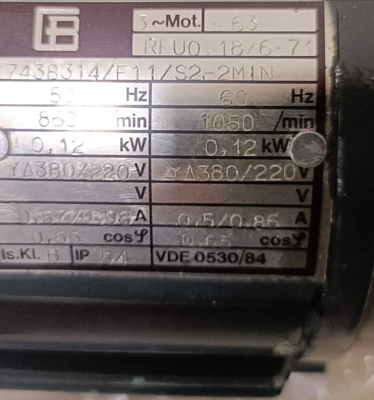 Miller Motor RFU0.18/6-71 - Miller TP104